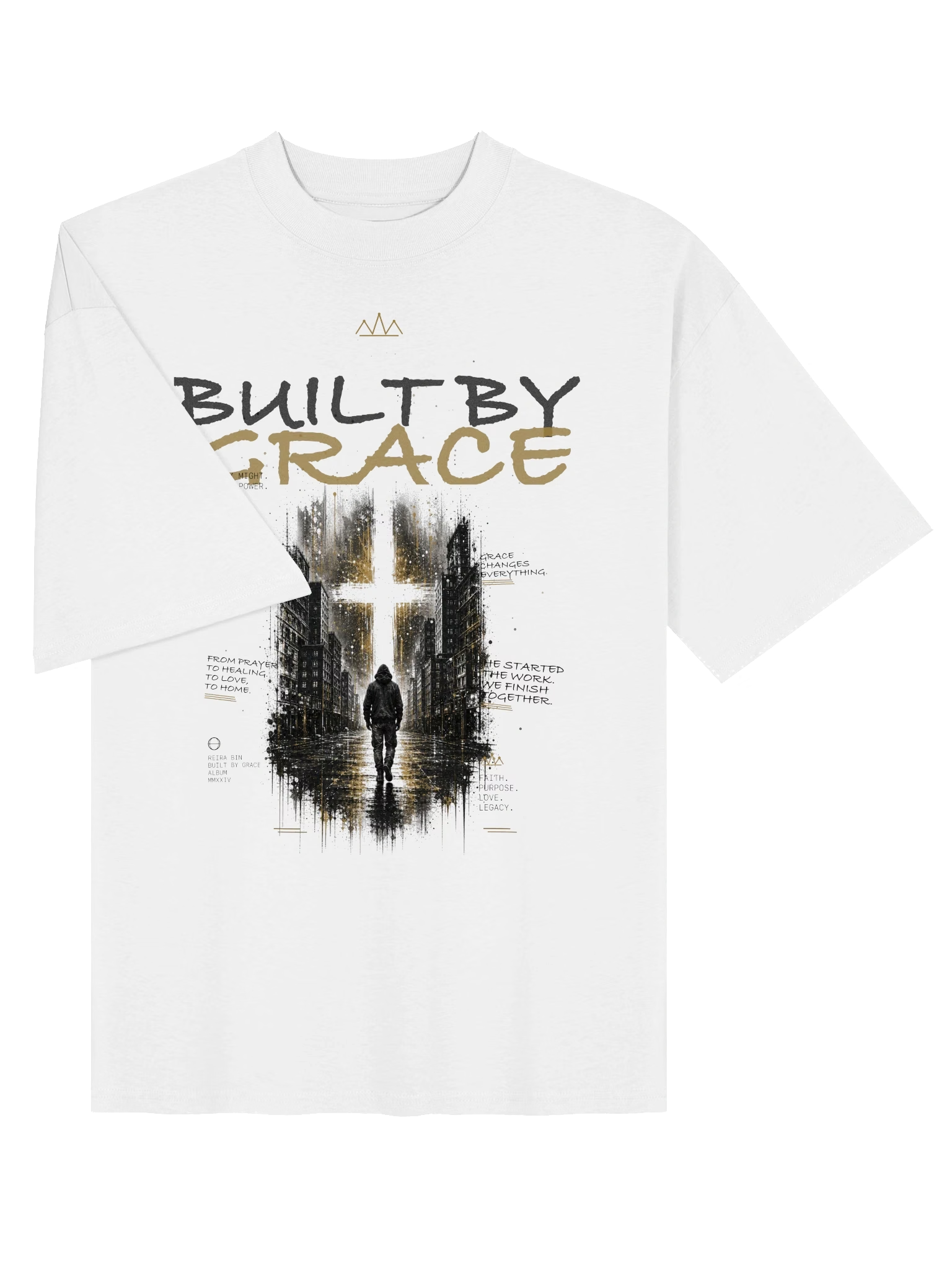 Built by Grace oversized white t-shirt