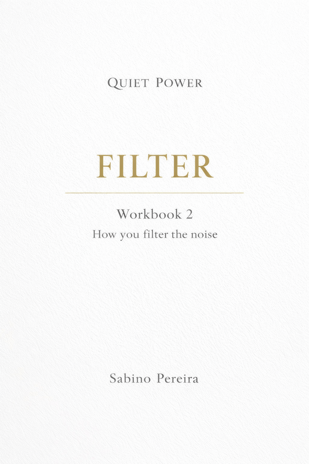 Quiet Power Workbook 2 cover: Filter