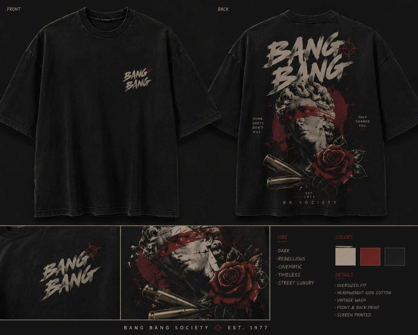 Bang Bang Society Some Shots Change You Heavyweight T-Shirt
